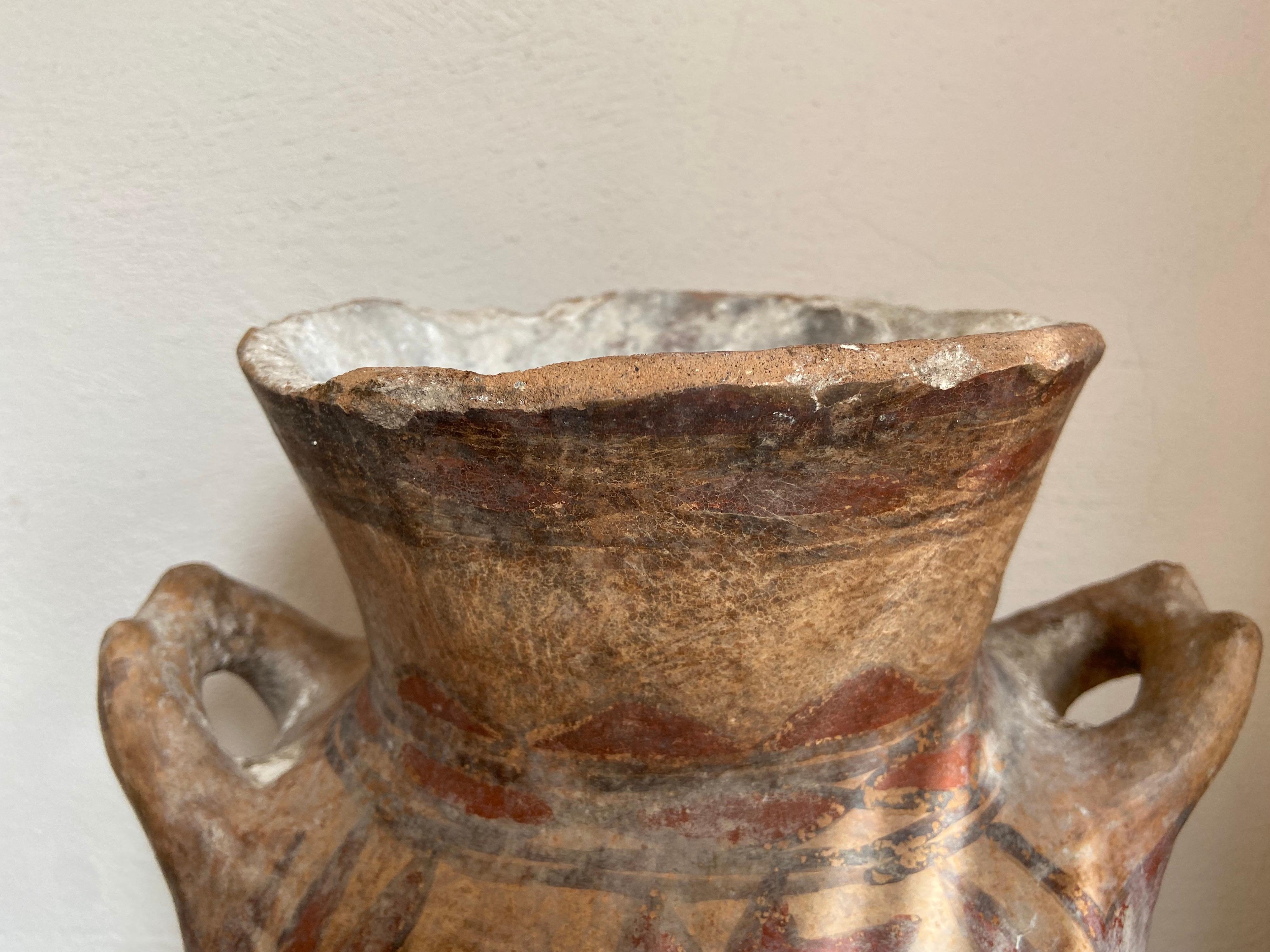 Ceramic storage pot with intact handles from San Agustin Oapan, Guerrero, Mexico, Circa 1970's.