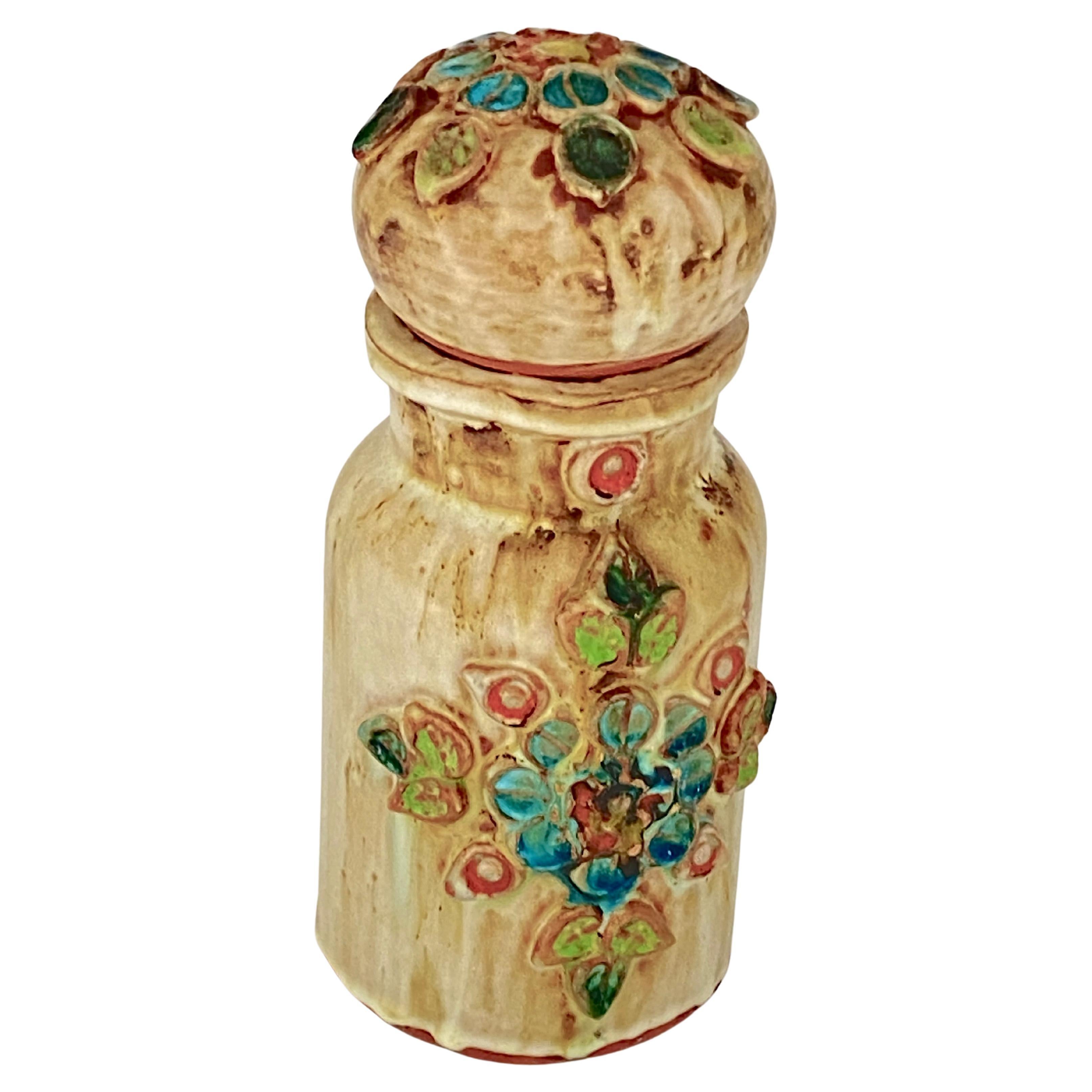 Pot en céramique, ou bouteille, couleur marron, France, vers 1960