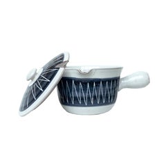 Ceramic Pot with Lid Designed by Mette Doller for A&J Ceramics in 1950s, Sweden