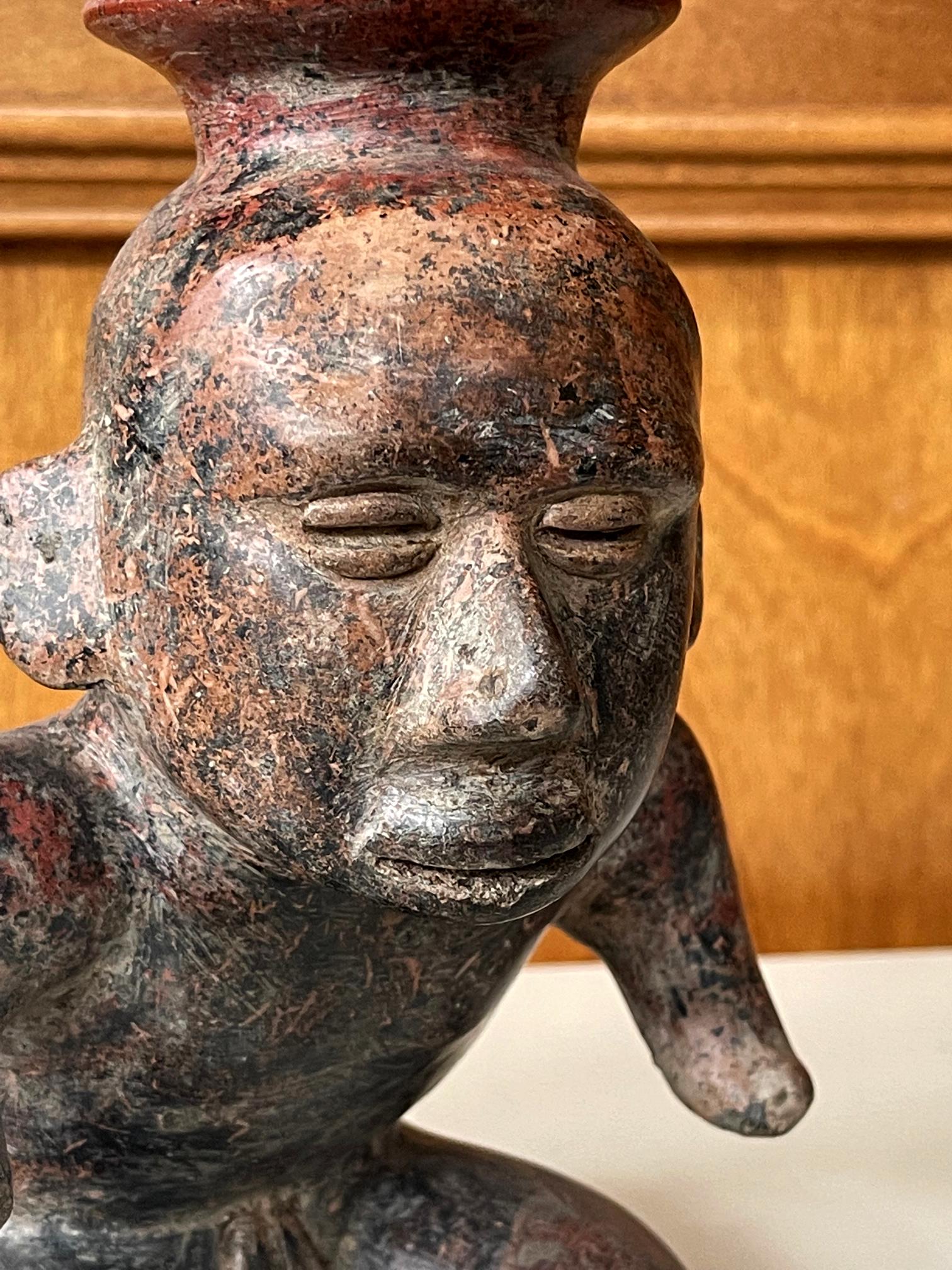Ceramic Pre-Columbian Colima Hunchback Figure Vessel For Sale 3
