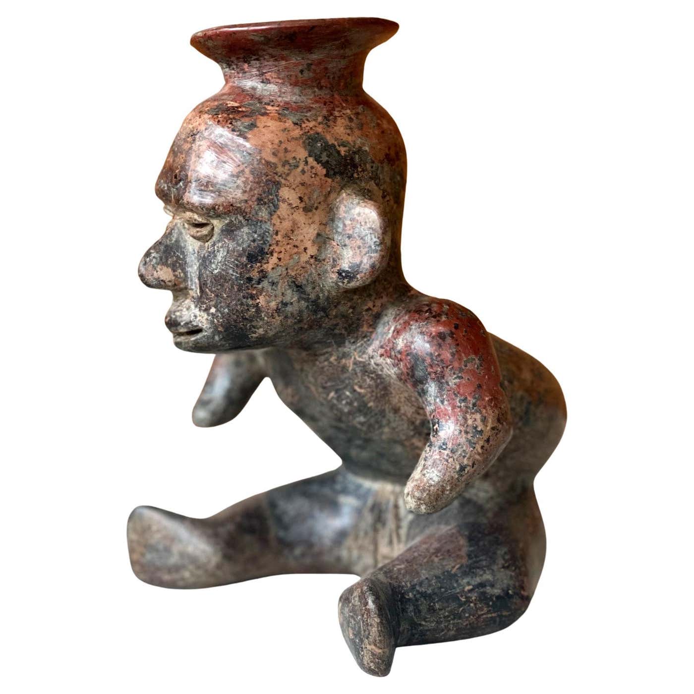 Colima Figure Ceramic Pre-Columbian Colima Hunchback Figure Vessel For Sale at ...