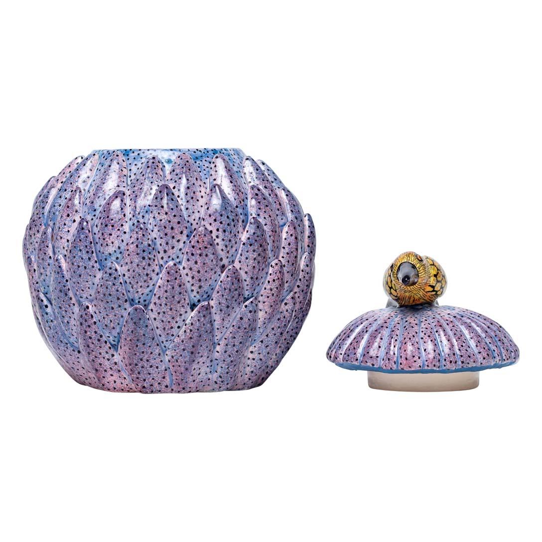 South African Ceramic Protea And Bird Jewelry Box  , hand made in South Africa