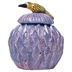 Joyero de cerámica Protea y Pájaro Hecho a mano en Sudáfrica