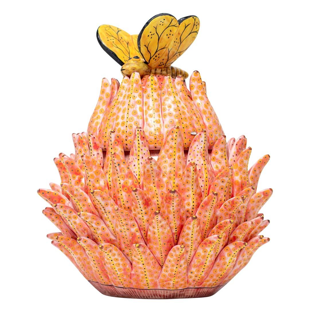 South African Ceramic Protea Butterfly Jewelry Box  , hand made in South Africa