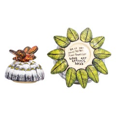 Ceramic  Protea jewelry Box  , hand made in South Africa