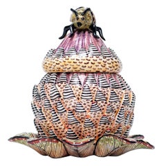Ceramic Protea Jewelry Box  , hand made in South Africa