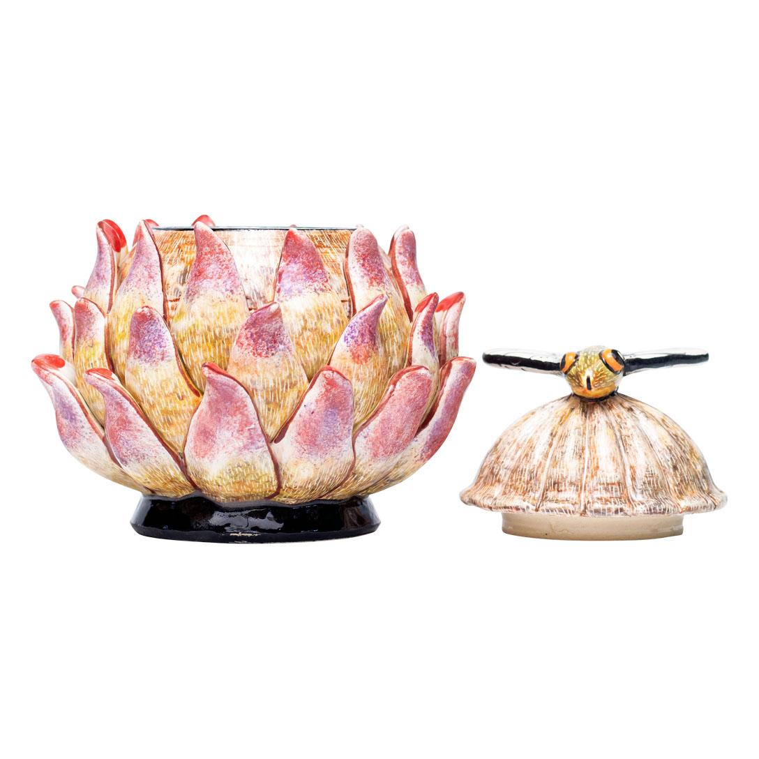 Hand-Painted Ceramic Protea Jewelry Box  , hand made in South Africa