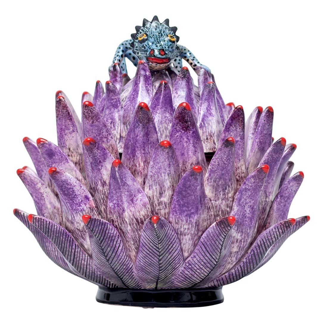 Hand-Painted Ceramic Protea Jewelry Box  , hand made in South Africa