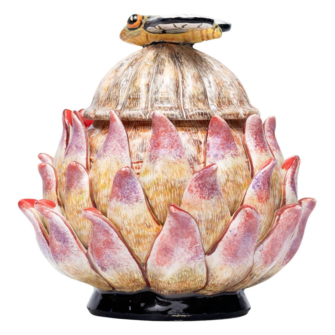 Contemporary Ceramic Protea Jewelry Box  , hand made in South Africa