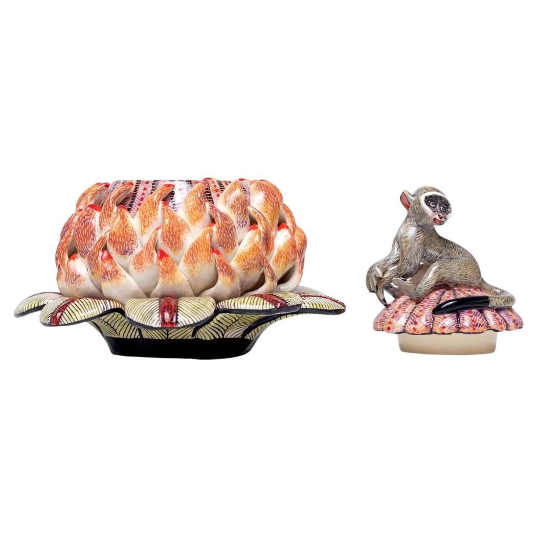 Ceramic Protea Jewelry Box  , hand made in South Africa