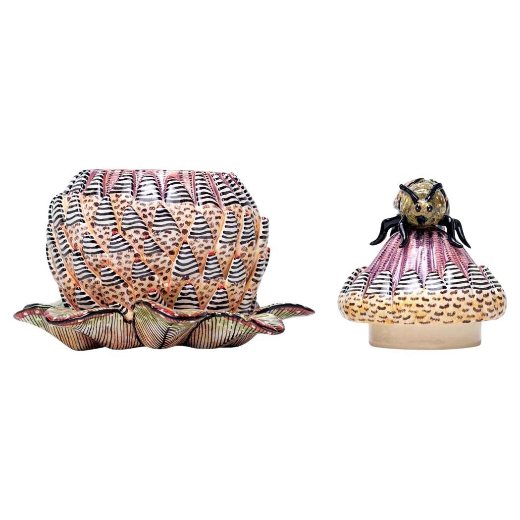 Ceramic Protea Jewelry Box  , hand made in South Africa