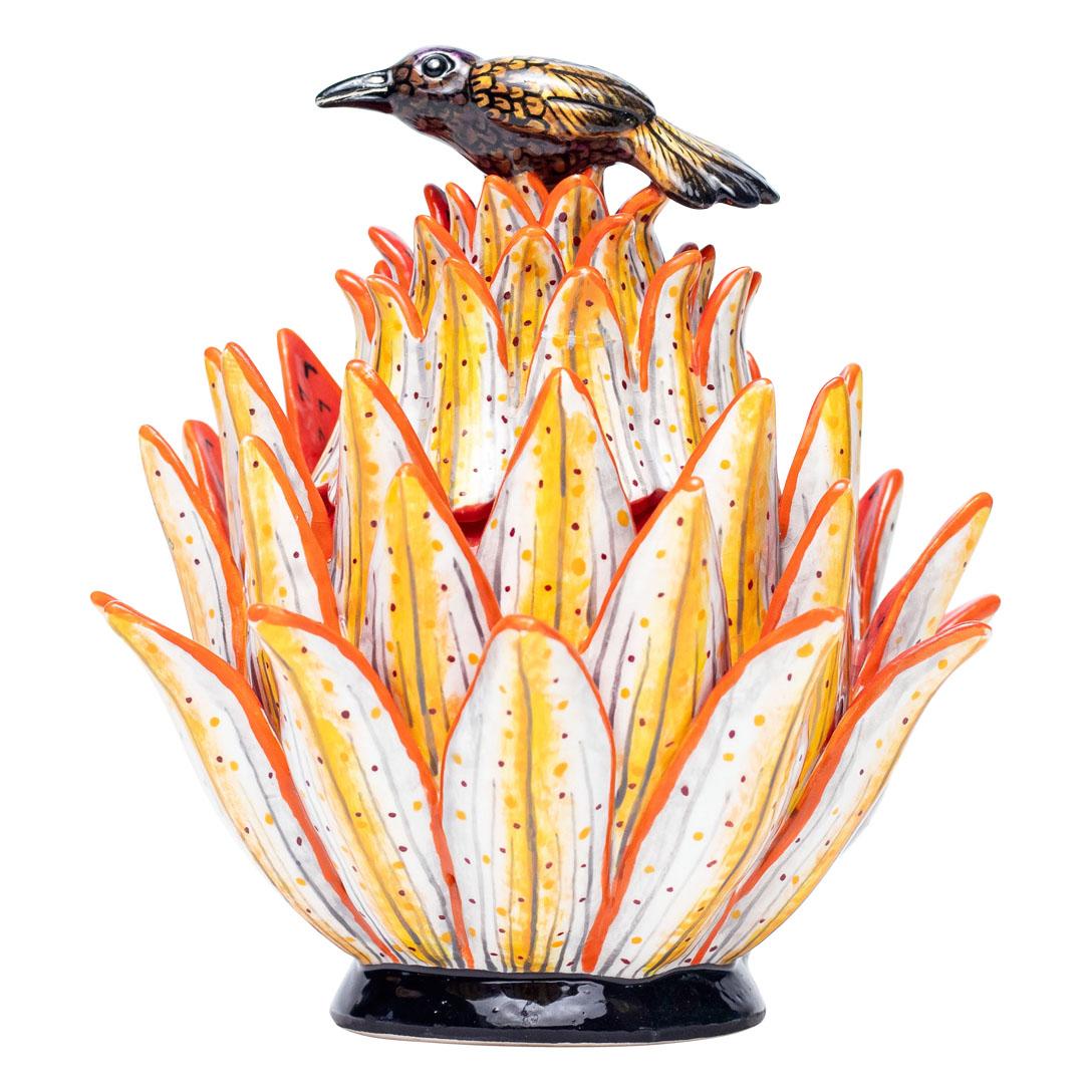 Protea Jewelry Box
Hand-Painted by Swelihle Khanyeza, Sculpted by Sbusiso Ndaba
Love Art Ceramic, South Africa, 2024

Introducing the Protea Jewelry Box, a stunning ceramic piece that embodies the vibrant beauty of South Africa's national flower.