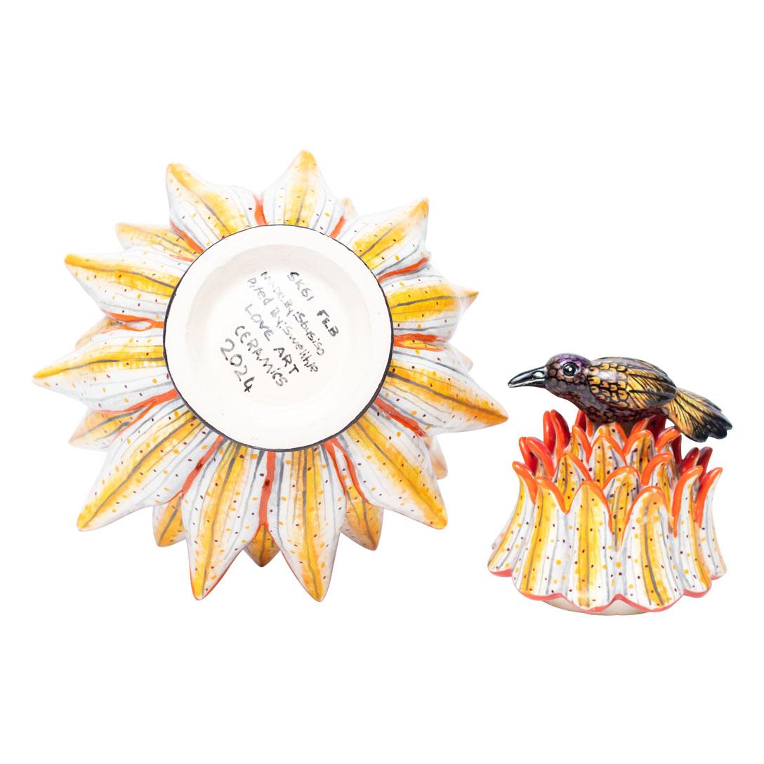 Modern Ceramic Protea Plant Jewelry Box  , hand made in South Africa