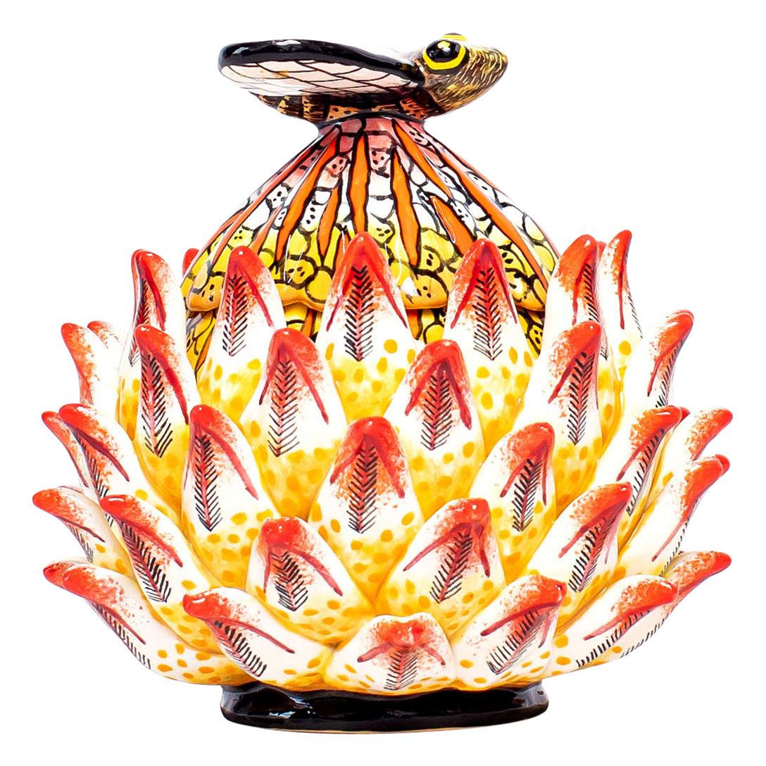 Modern Ceramic Protea Plant Jewelry Box  , hand made in South Africa