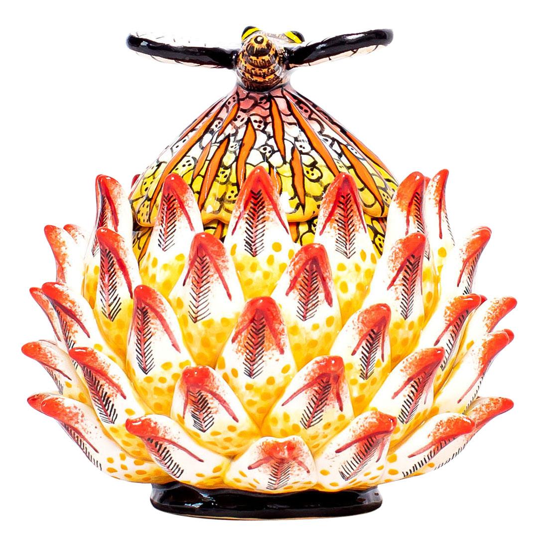 South African Ceramic Protea Plant Jewelry Box  , hand made in South Africa