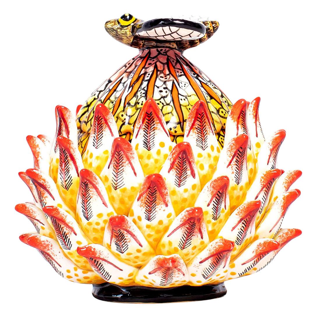 Hand-Painted Ceramic Protea Plant Jewelry Box  , hand made in South Africa