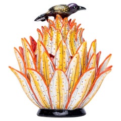 Ceramic Protea Plant Jewelry Box  , hand made in South Africa
