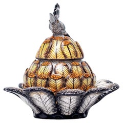 Portagioie in ceramica con uccelli   , realizzato a mano in Sudafrica