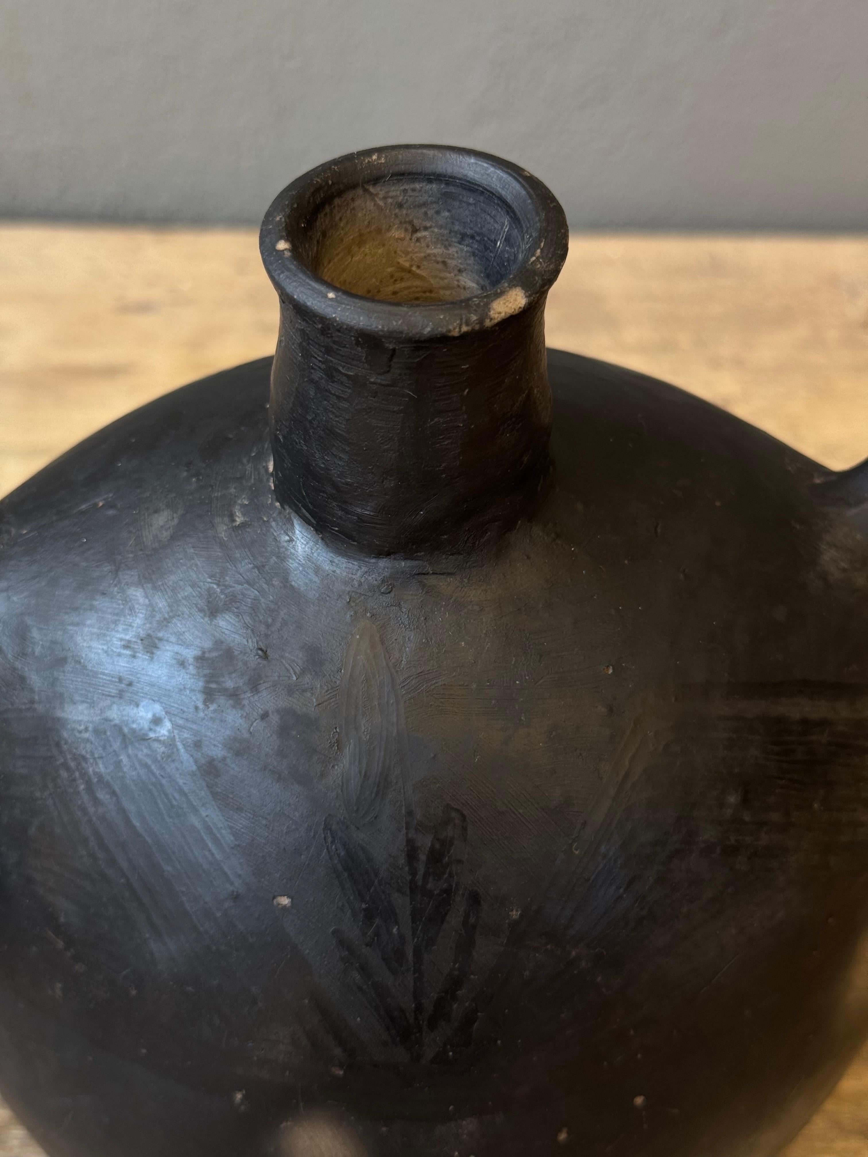 Fait main Cantine à pulque en céramique de Coyotepec, Oaxaca, vers 1950 en vente