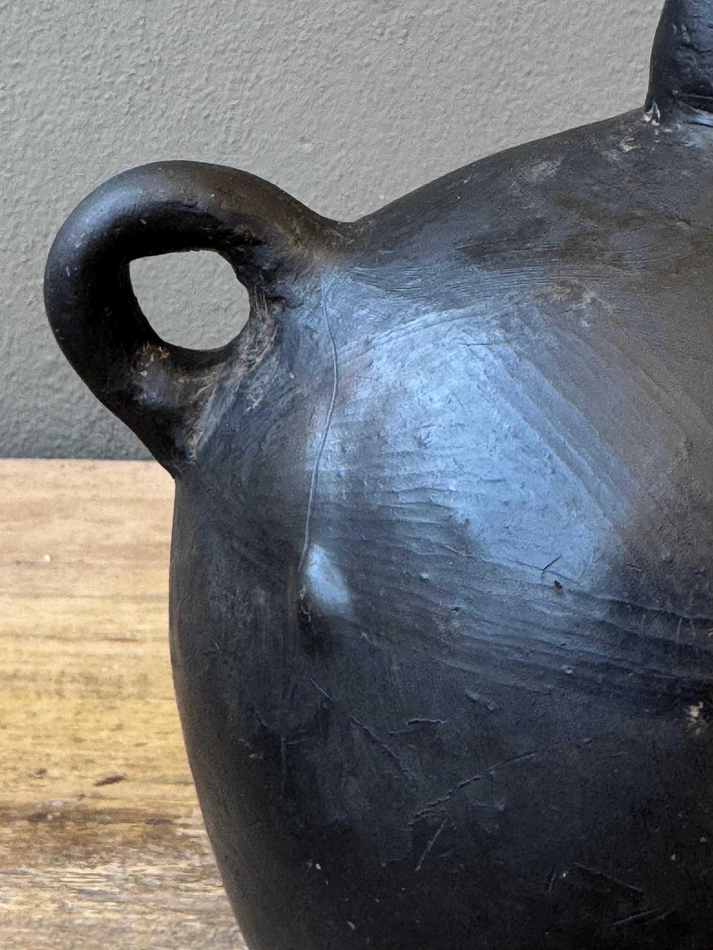 Milieu du XXe siècle Cantine à pulque en céramique de Coyotepec, Oaxaca, vers 1950 en vente
