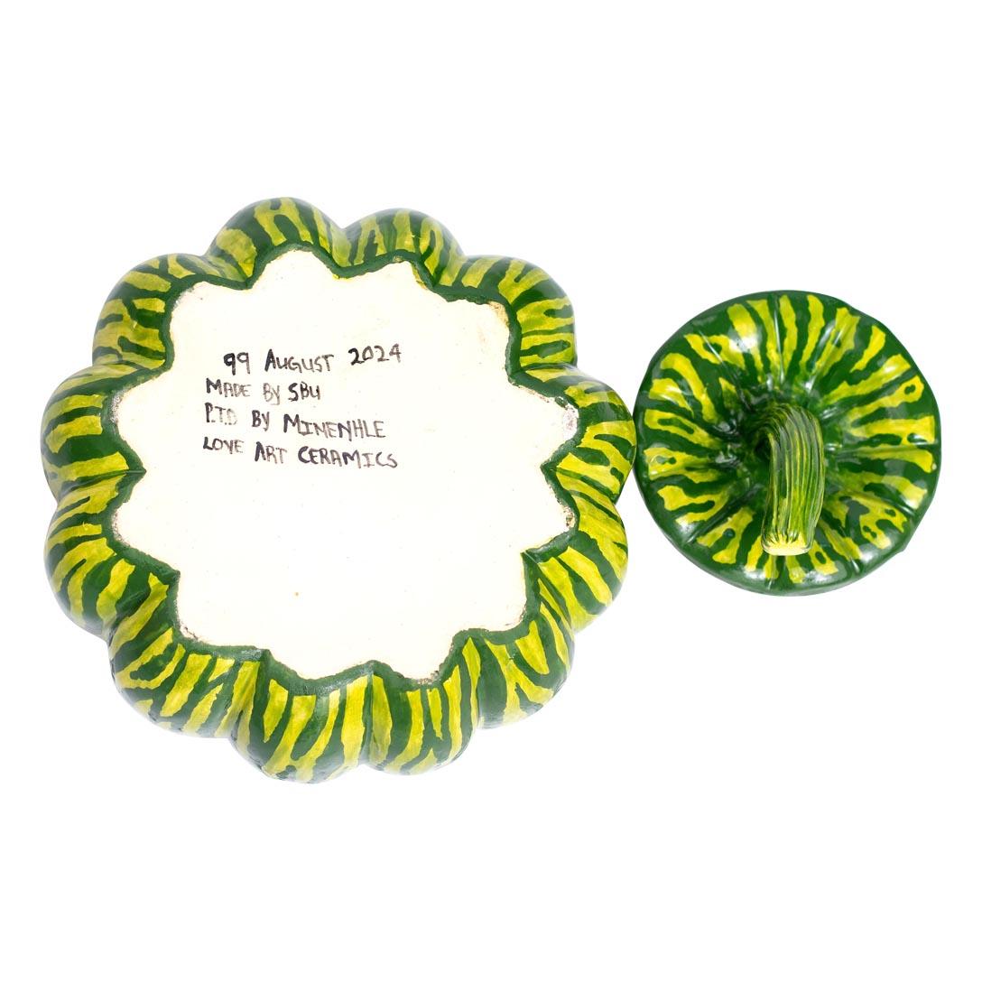 Contemporary Ceramic Pumpkin Box , hand made in South Africa For Sale