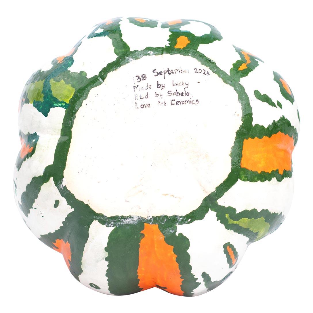 Fired Ceramic Pumpkin  , hand made in South Africa For Sale