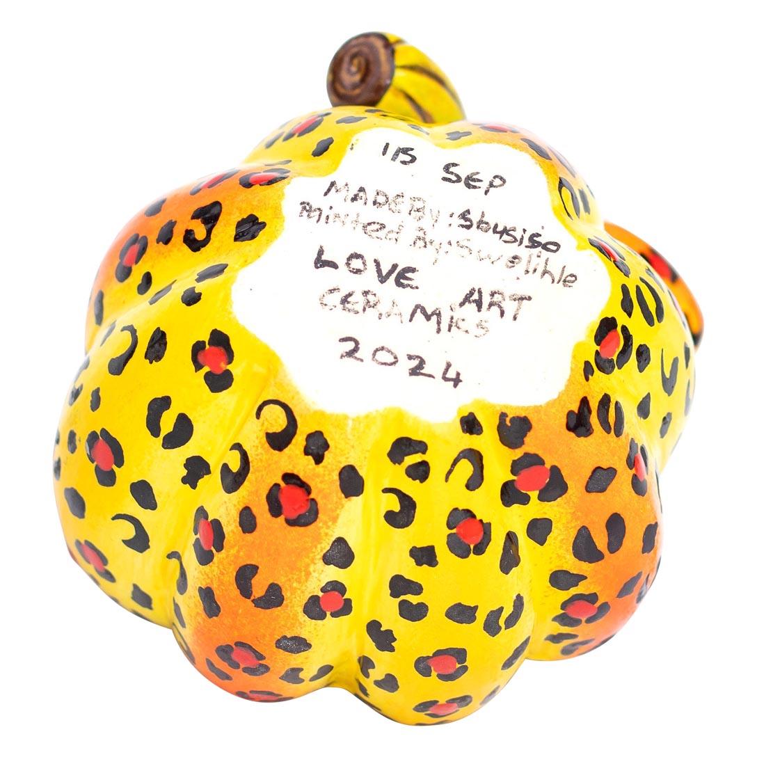 Hand-Painted Ceramic Pumpkin Jewelry Box  , hand made in South Africa For Sale