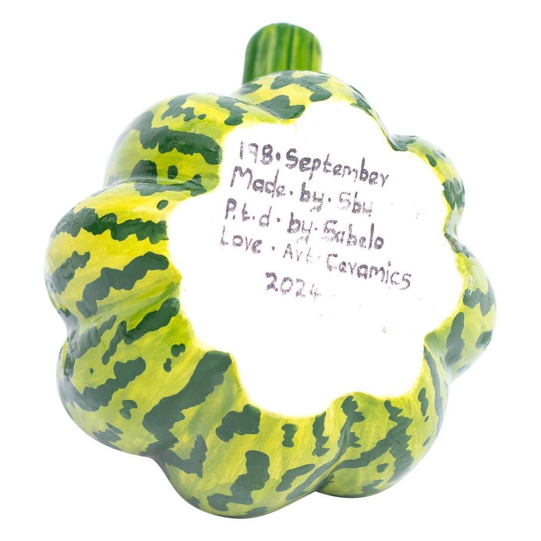 Fired Ceramic Pumpkin Jewelry Box  , hand made in South Africa For Sale