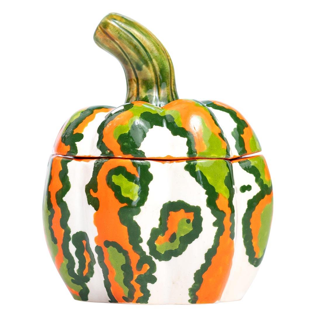 Ceramic Pumpkin Jewelry Box  , hand made in South Africa In Excellent Condition In North Miami, FL