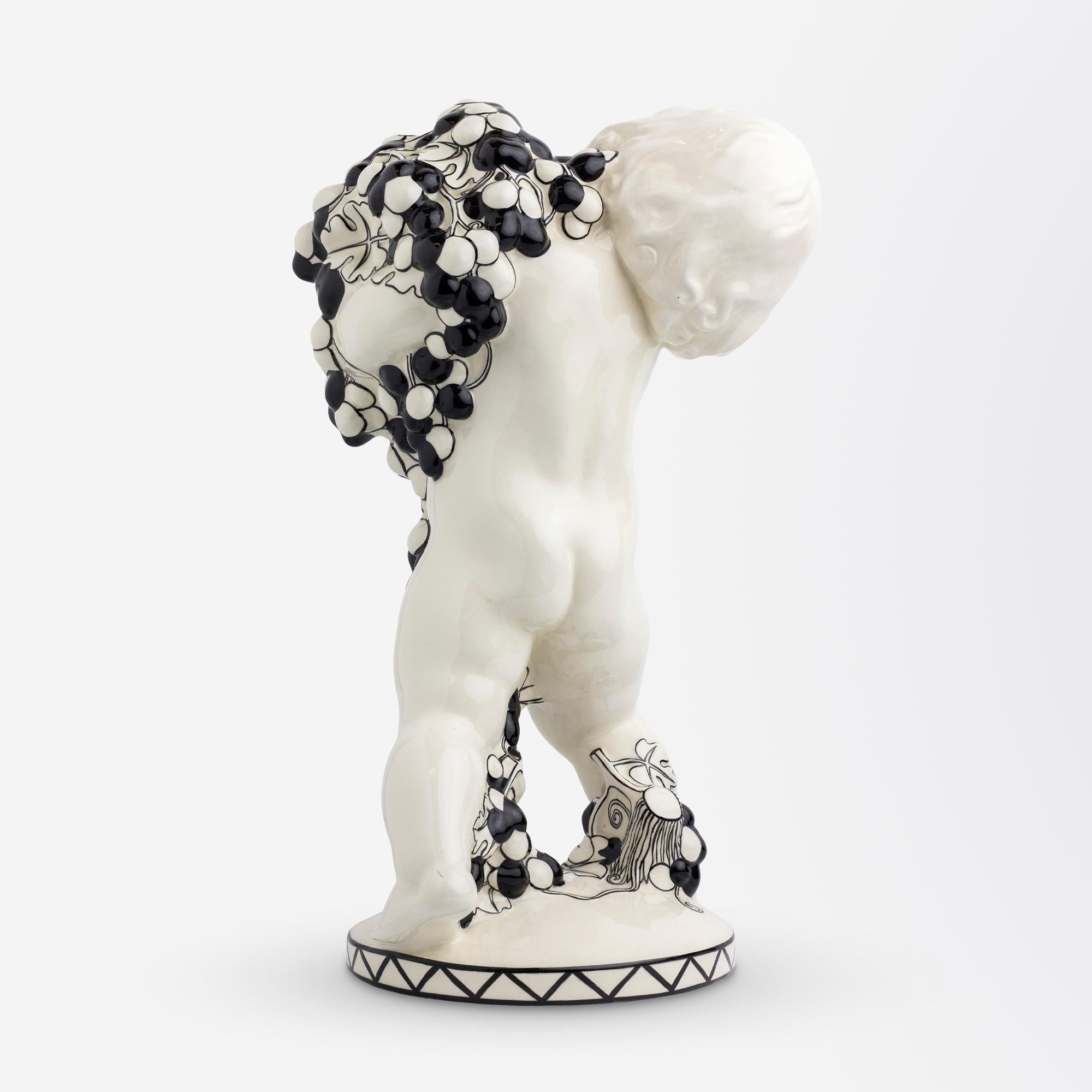 Austrian Ceramic 'Autumn' Putto by Michael Powolny for Gmundner Keramische Werkstatte For Sale