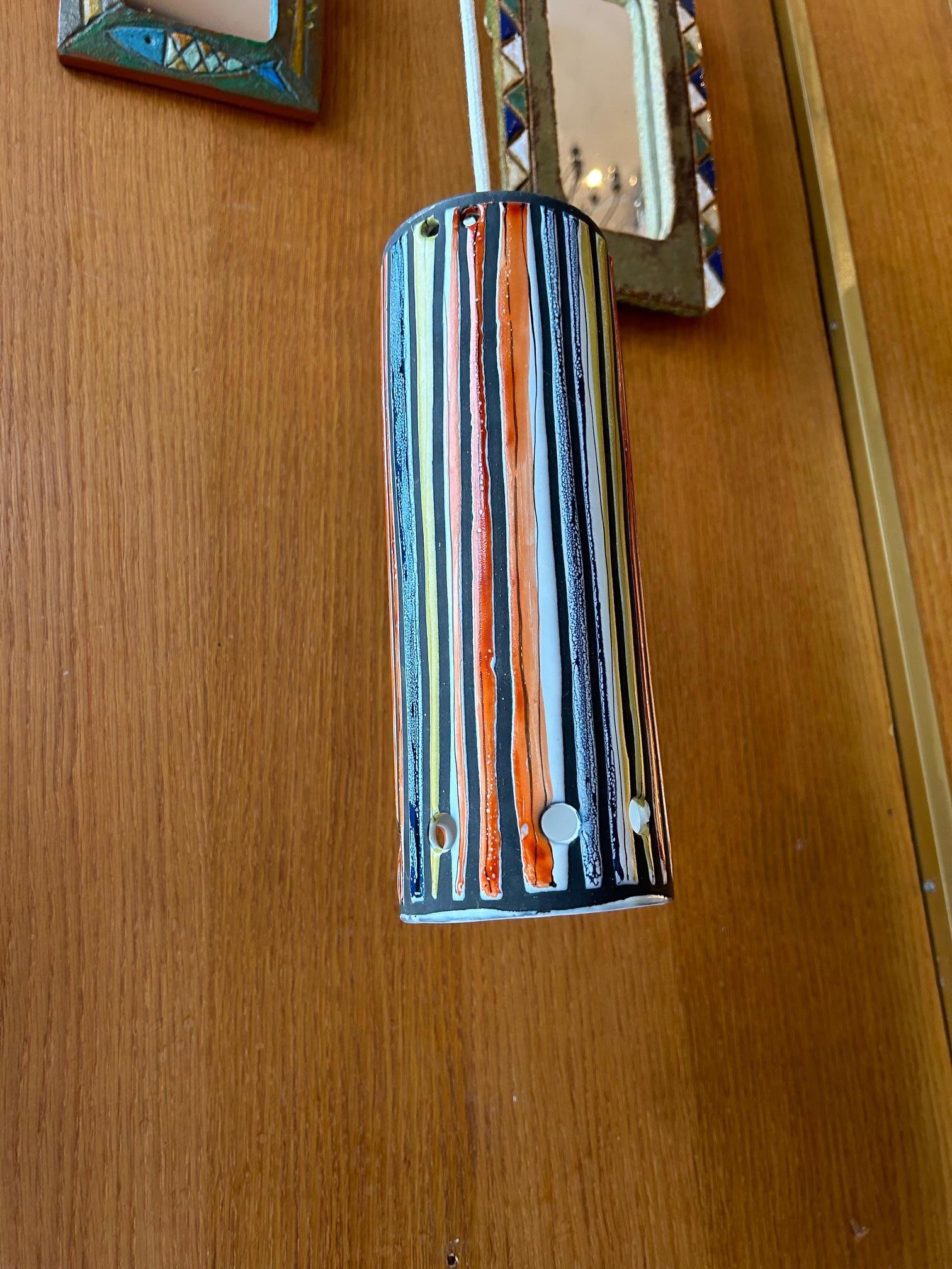 Ceramic Pyjama light pendant by Roger Capron, 1960's In Good Condition In Paris, FR