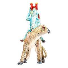 Ceramic Rabbit  Monkey  Rider, Hand  made in South Africa