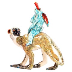 Ceramic Rabbit  Monkey  Rider, Hand  made in South Africa