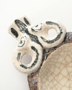 Ceramic Ram Bowl or Vide Poche in the Manner of Guido Gambone, Italy, c. 1950