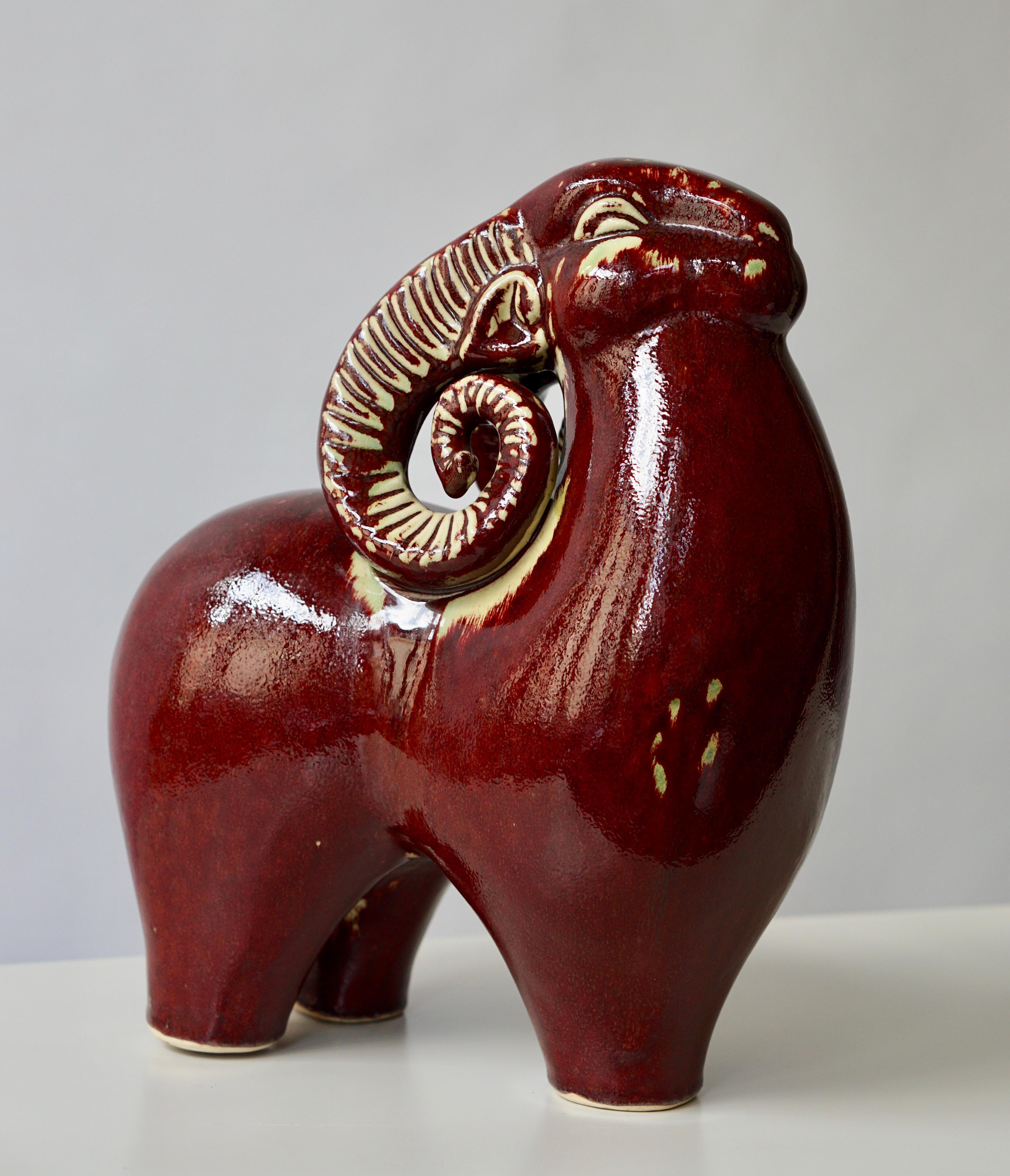 Ceramic Ram Sculpture 1