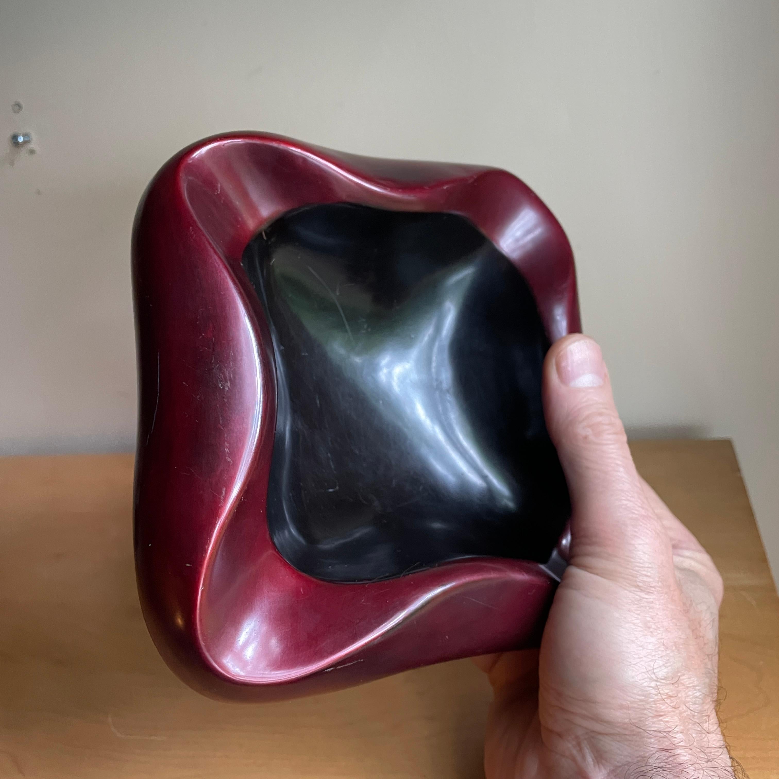 Keramik Rot + Burgund Zigarre Aschenbecher Schüssel Tischdekor als Jouve im Angebot 5