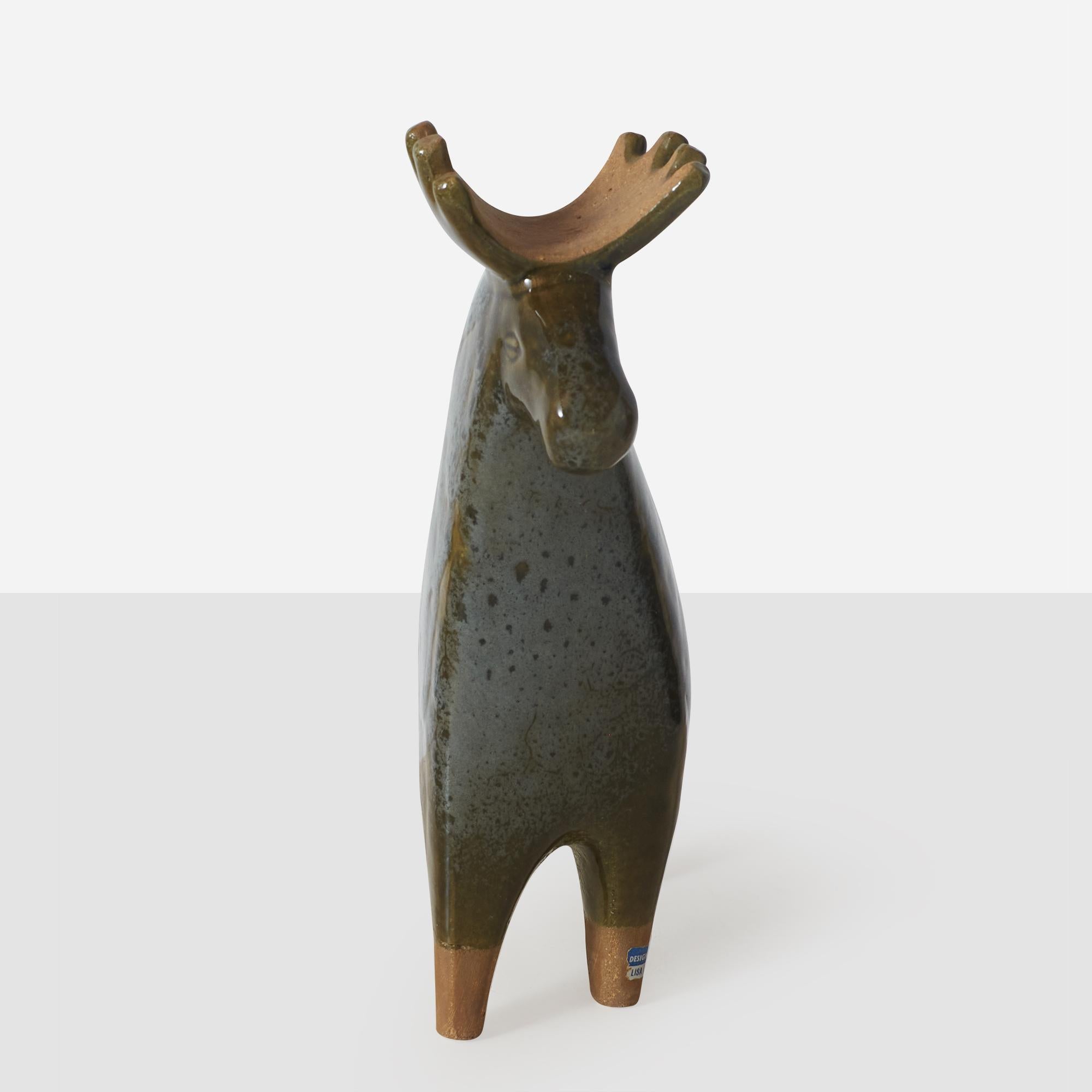 Modern Ceramic Moose by Lisa Larson