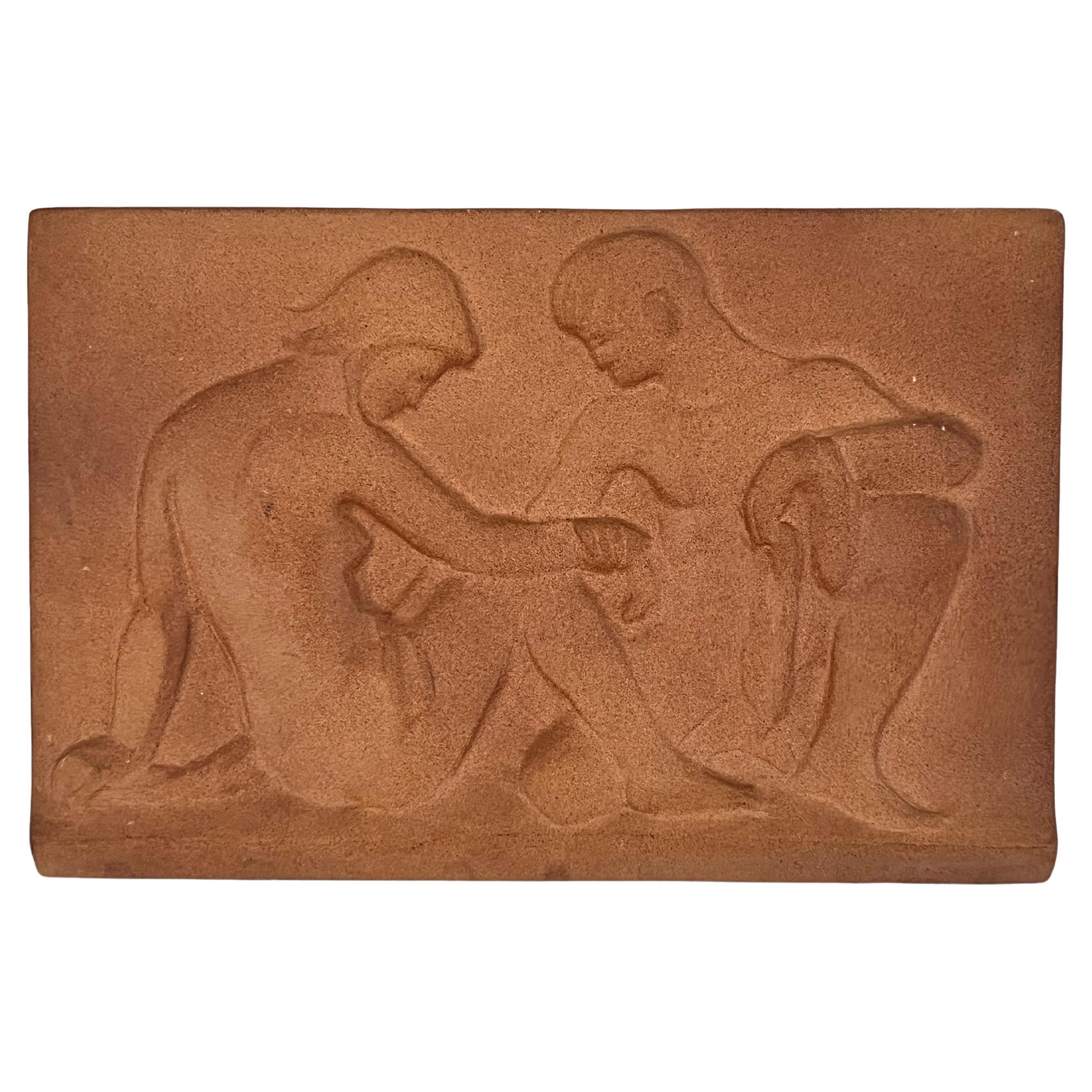 Ceramic Relief, by Danish sculptor Harald Isenstein for Michael Andersen For Sale