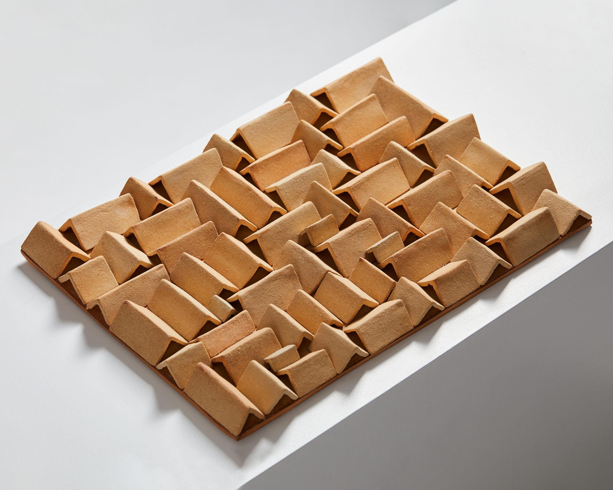 Mid-Century Modern Ceramic Relief “Rooves” by Vivi Calissendorff, Sweden, Early 2000s