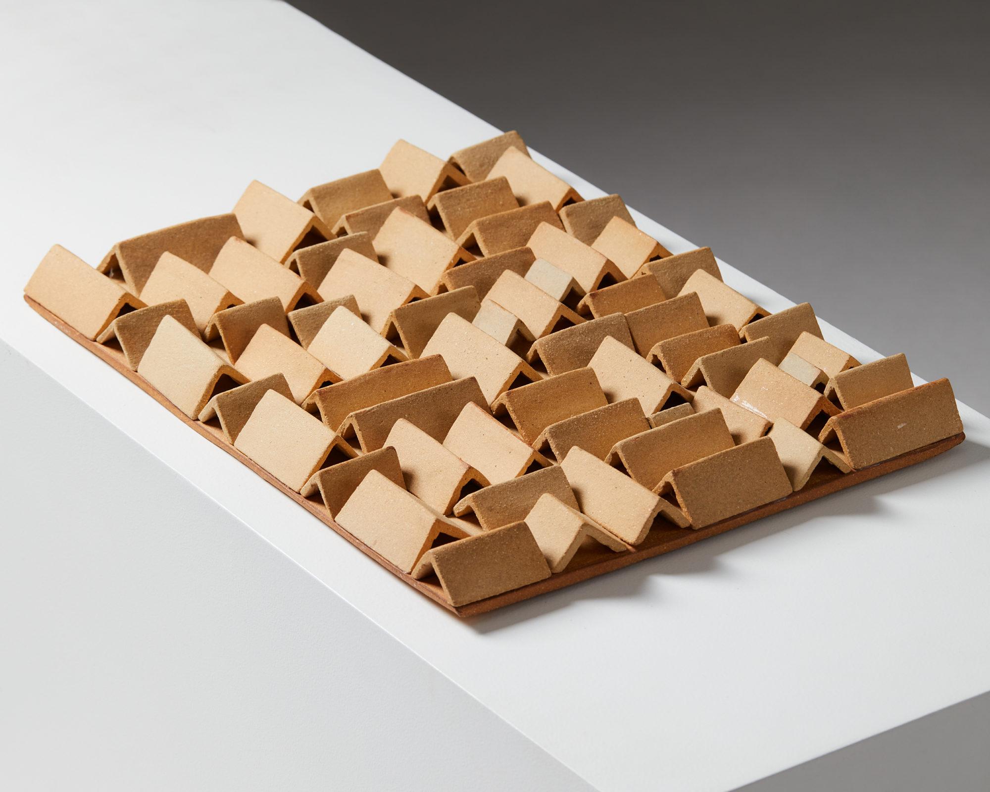 Ceramic Relief “Rooves” by Vivi Calissendorff, Sweden, Early 2000s In Good Condition In Stockholm, SE