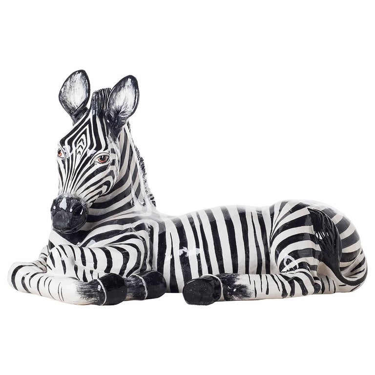 Large Ceramic Zebra Figure at 1stdibs