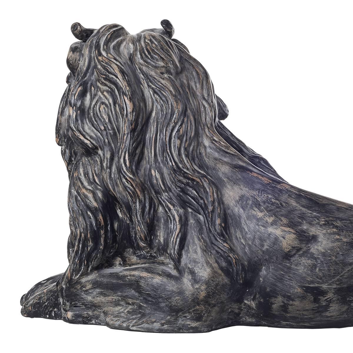 Ceramic Reproduction of Lying Down Lion In New Condition For Sale In Calenzano, IT