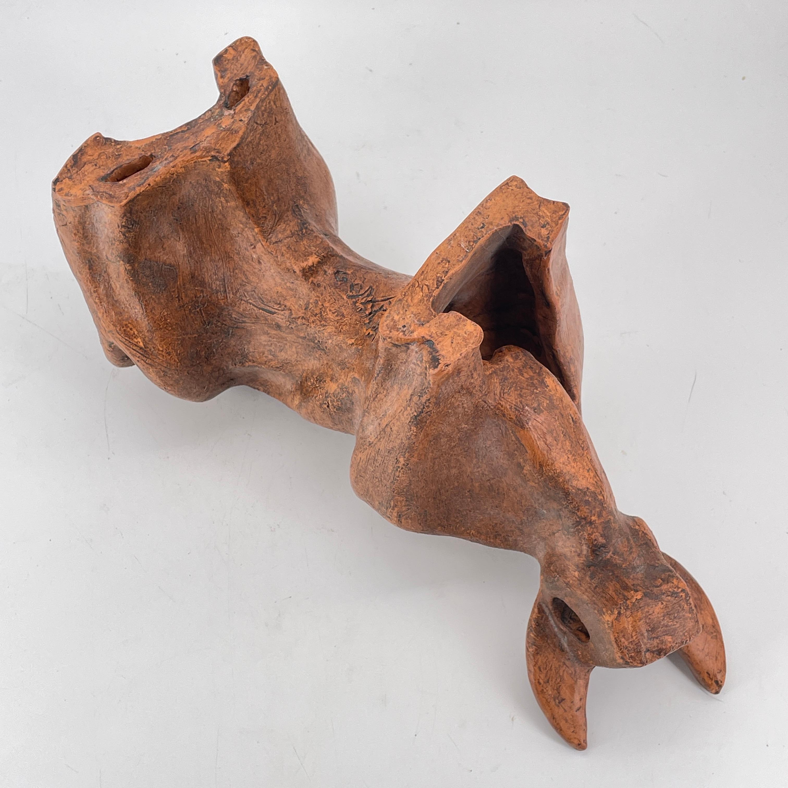 Ceramic Resting Bull Table Sculpture Signed For Sale 5