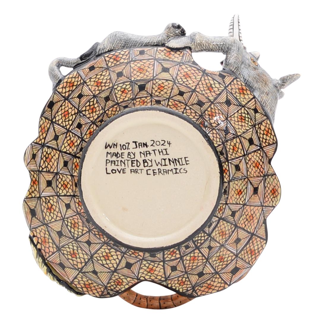 Modern Ceramic Rhino  Coin Dish , hand made in South Africa