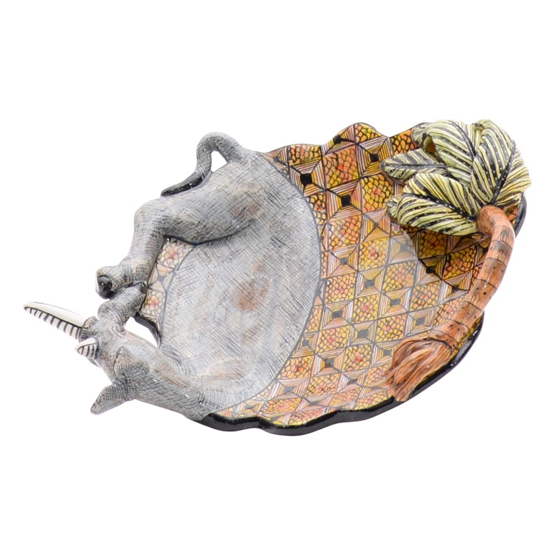 South African Ceramic Rhino  Coin Dish , hand made in South Africa
