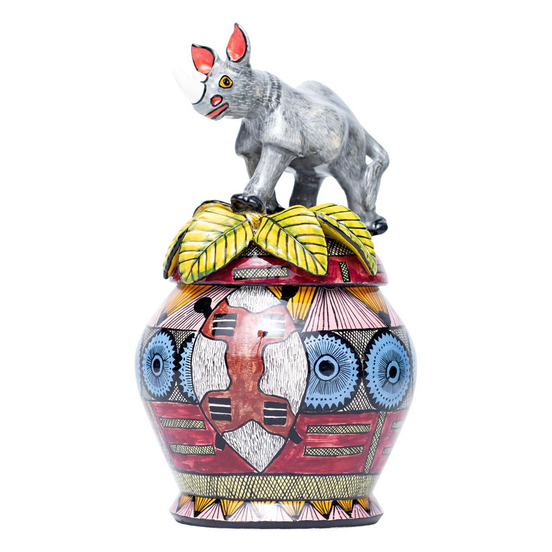 Ceramic Rhino Jewelry Box  , hand made in South Africa 2