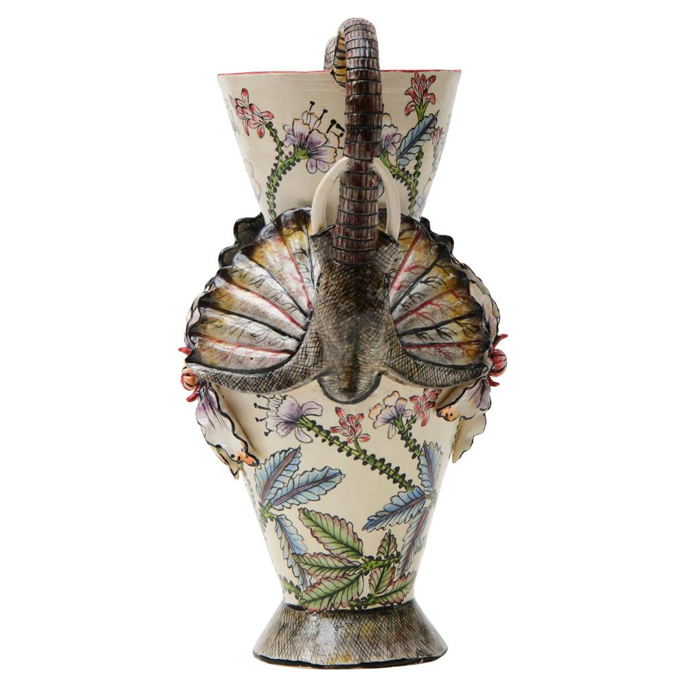 Sudafricano Vaso in ceramica Rhino Leopard, a mano  prodotto in Sudafrica in vendita