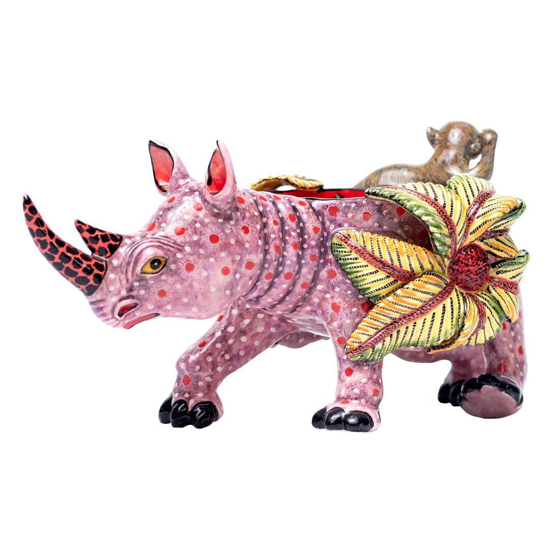 Modern Ceramic  Rhino  Peanut Bowl , hand made in South Africa