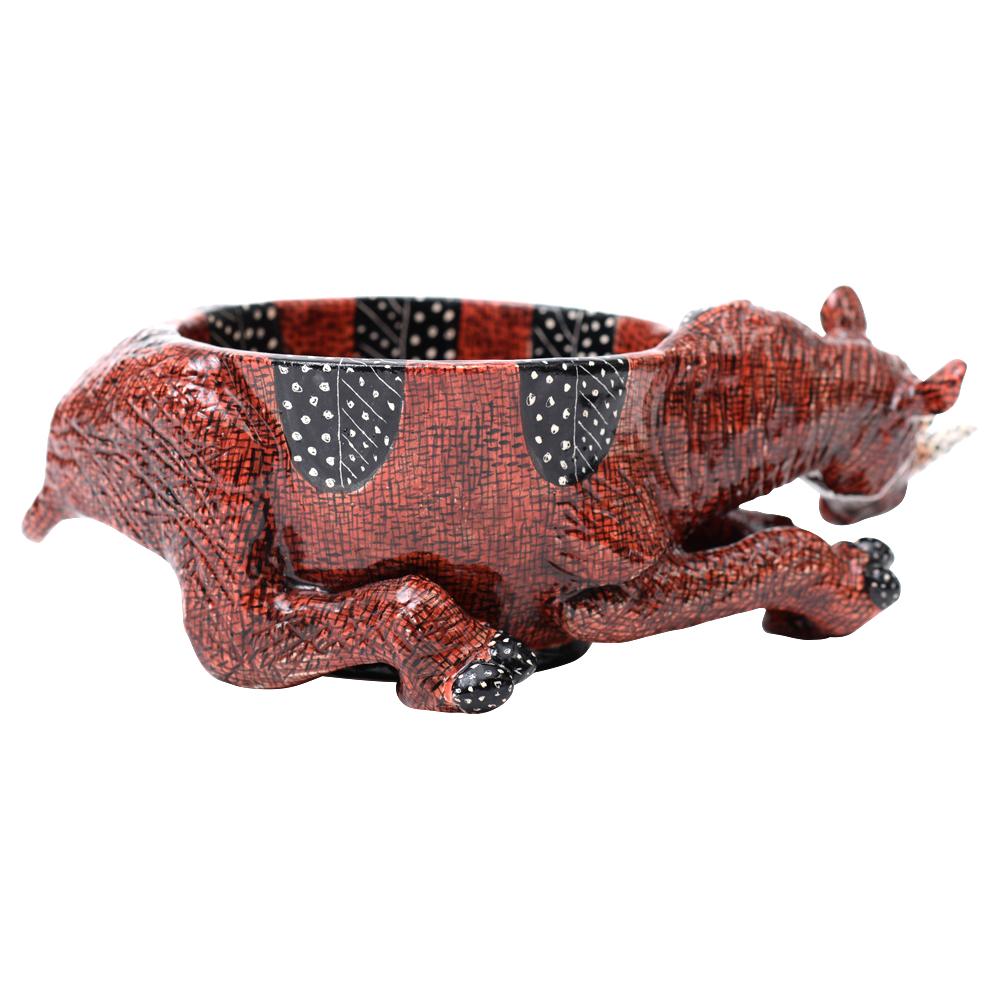 South African Ceramic  Rhino  Peanut Bowl , hand made in South Africa For Sale