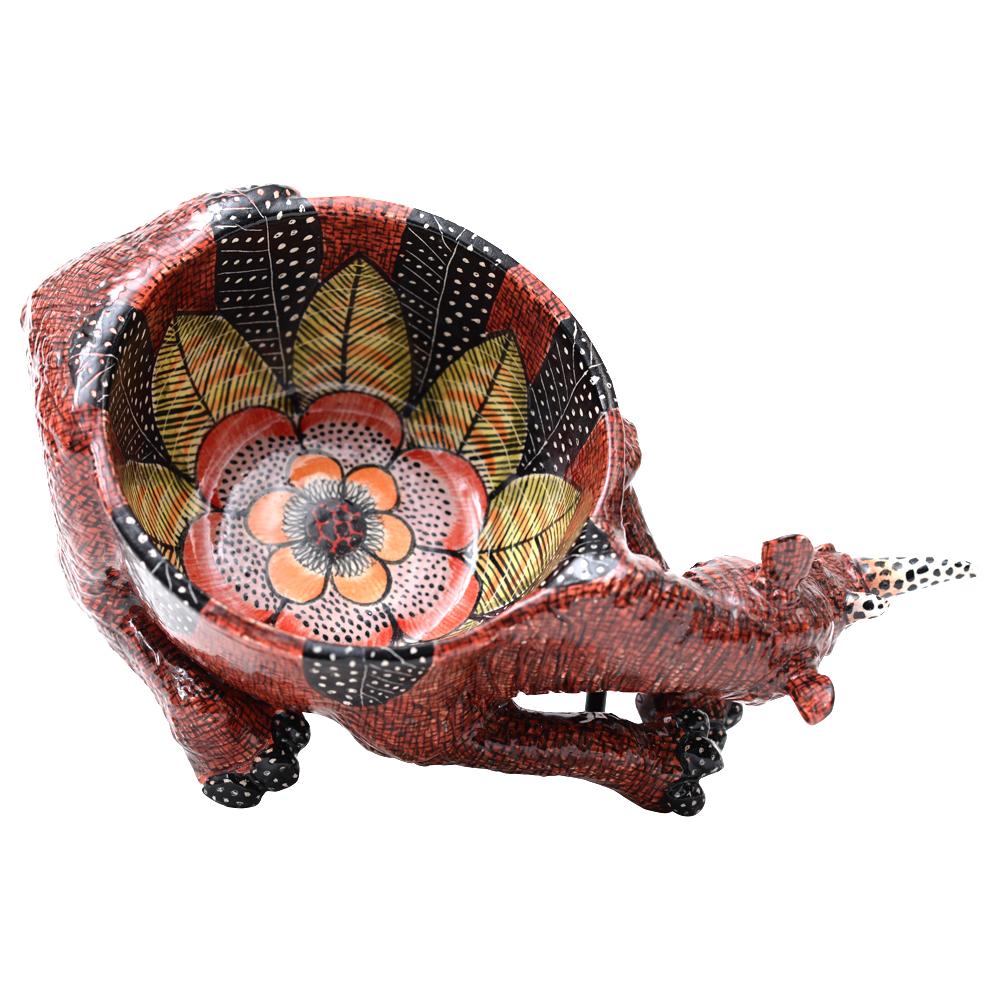 Ceramic  Rhino  Peanut Bowl , hand made in South Africa In Excellent Condition For Sale In North Miami, FL